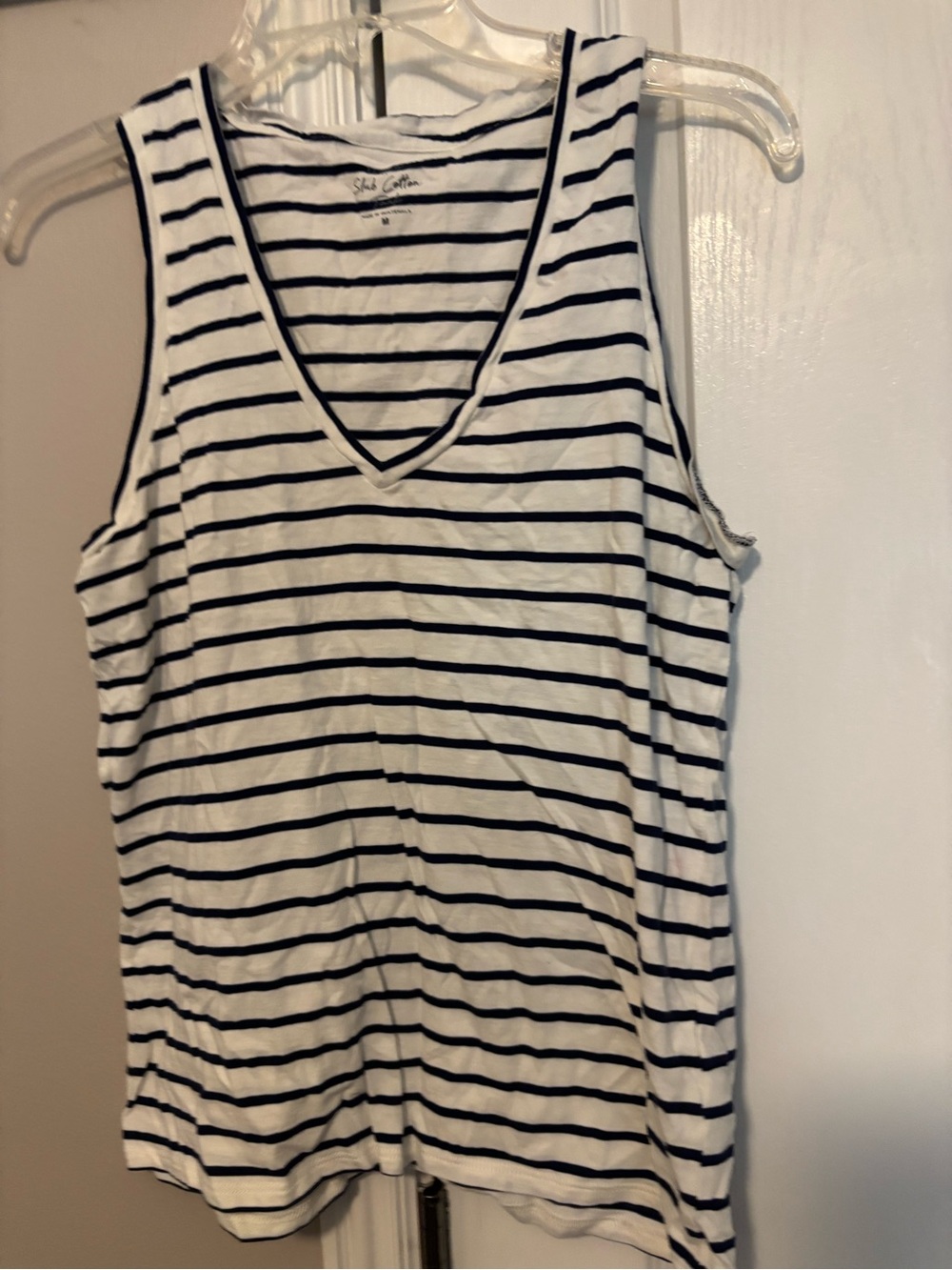 J. Crew White Tank with Black Stripes
